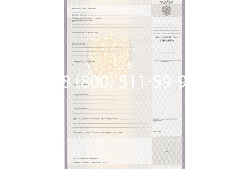 Купить Академическая справка образца 2010-2011 год для колледжа в Дзержинске Купить Академическая справка образца 2010-2011 год для колледжа в Дзержинске