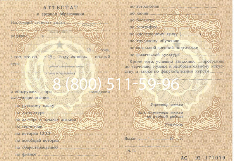 Купить Аттестат за 11 класс до 1994 в Дзержинске Купить Аттестат за 11 класс до 1994 в Дзержинске